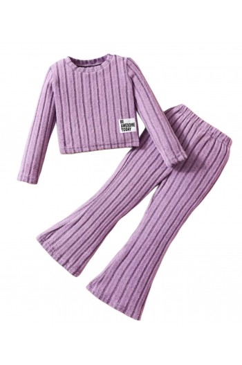 Trening gradi tricot plusat lila fetite Trening gradi tricot plusat lila fetite