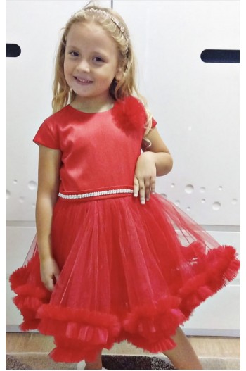 Rochita eleganta tutu rosie pentru fetite Craciunita Eleganta Rochita eleganta tutu rosie pentru fetite Craciunita Eleganta